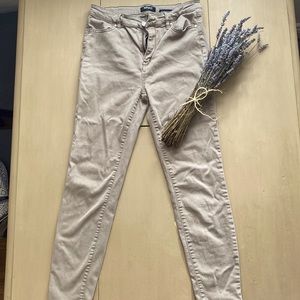 Women’s High Rise Olive Green Skinny Jeans